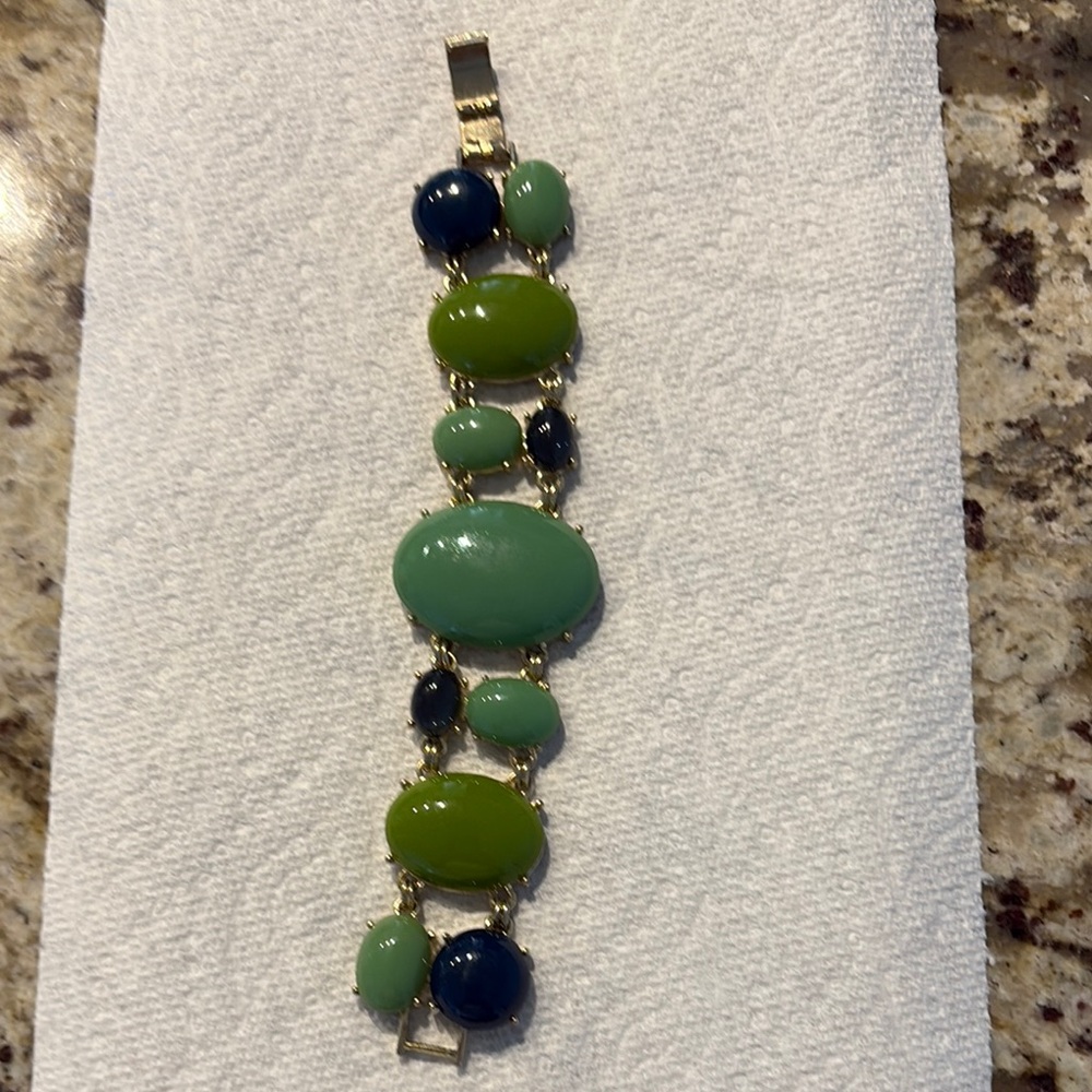 Elegant Green and Blue Stone Bracelet